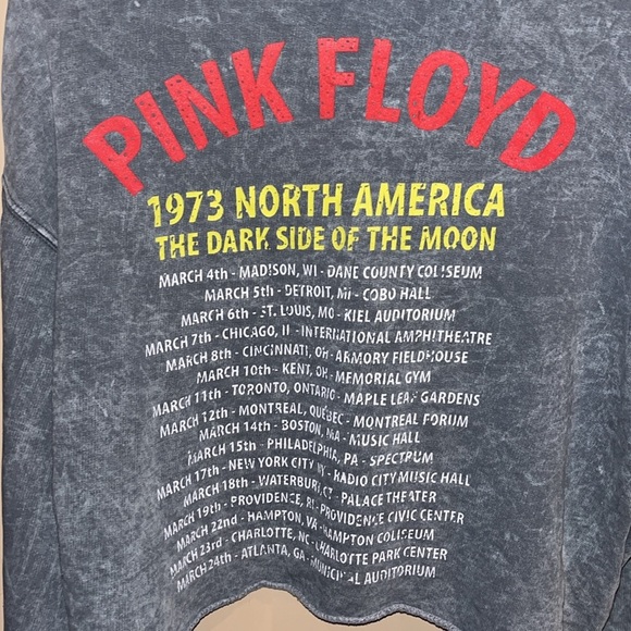 Perryscope ladies cropped hoodie / Pink Floyd concert 1973 line up, size Medium - Picture 8 of 9